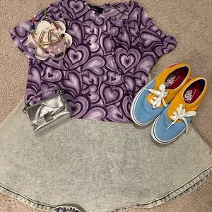 Women’s Stretch Denim Acid Wash Skater Skirt Size XL